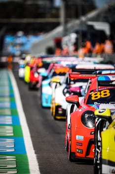 MELBOURNE, AUSTRALIA - MARCH 21: Posche Carrera Cup at the 2024 Australian Grand Prix at Albert Park in Melbourne, Australia