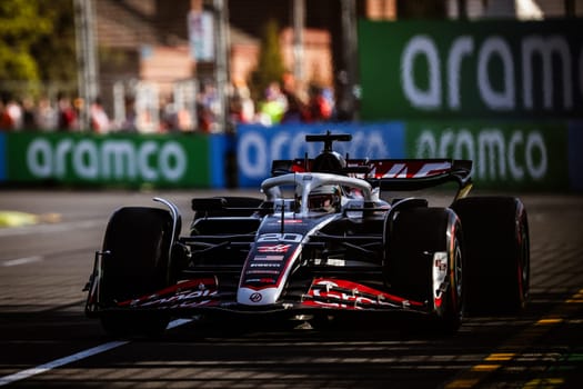 MELBOURNE, AUSTRALIA - MARCH 22: Kevin Magnussen of Denmark drives the Haas F1 VF-24 Ferrari during second practice in the 2024 Australian Grand Prix at Albert Park in Melbourne, Australia