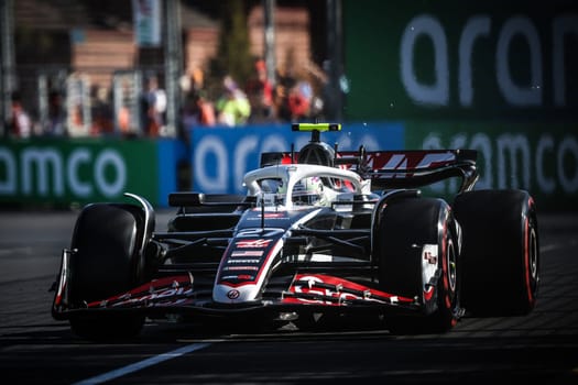 MELBOURNE, AUSTRALIA - MARCH 22: Nico Hulkenberg of Germany drives the Haas F1 VF-24 Ferrari during second practice in the 2024 Australian Grand Prix at Albert Park in Melbourne, Australia