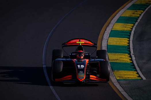 MELBOURNE, AUSTRALIA - MARCH 22: Rafael Villagómez of Mexico and Van Amersfoort Racin during qualifying at the 2024 Formula 2 Australian Grand Prix at Albert Park in Melbourne, Australia