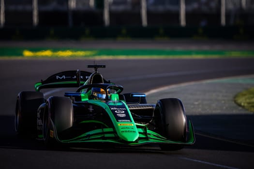 MELBOURNE, AUSTRALIA - MARCH 22: Zane Maloney of Barbados and Rodin Motorsport during qualifying at the 2024 Formula 2 Australian Grand Prix at Albert Park in Melbourne, Australia