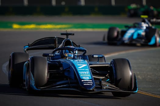 MELBOURNE, AUSTRALIA - MARCH 22: Jak Crawford USA and Dams Lucas Oil during qualifying at the 2024 Formula 2 Australian Grand Prix at Albert Park in Melbourne, Australia