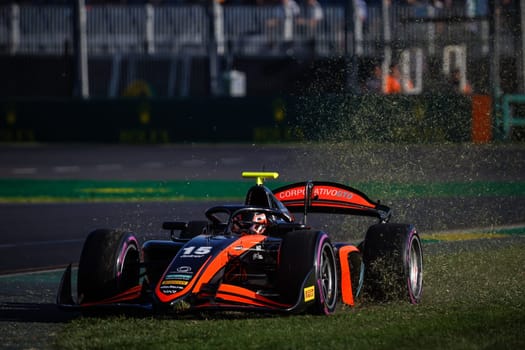 MELBOURNE, AUSTRALIA - MARCH 22: Rafael Villagómez of Mexico and Van Amersfoort Racin during qualifying at the 2024 Formula 2 Australian Grand Prix at Albert Park in Melbourne, Australia