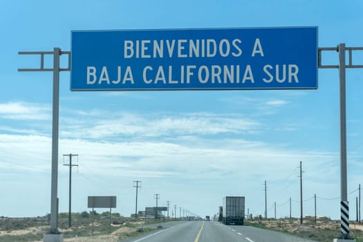 welcome to baja california sur road sign detail