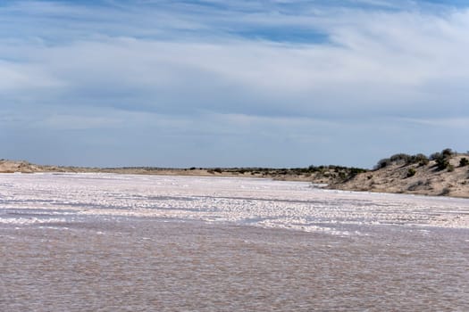 Sea salt saline factory in Baja California desert Mexico