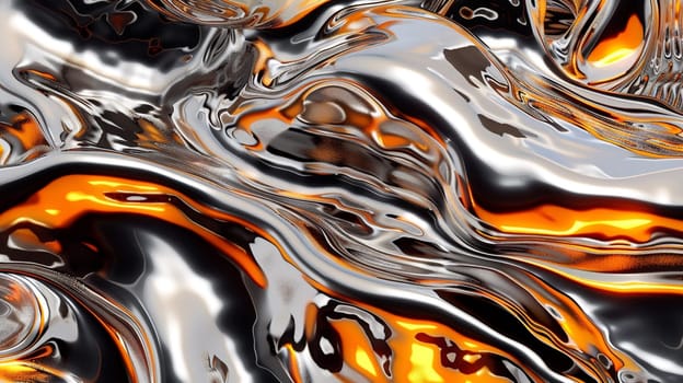 abstract multicolor texture strange beautiful background, 3d chrome metal effect fire background. Ai Generative.
