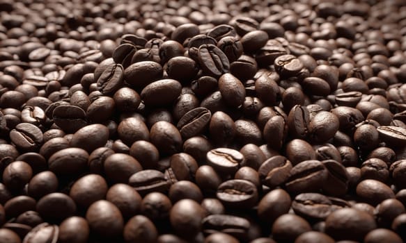 Coffee beans background. Close-up. Selective focus