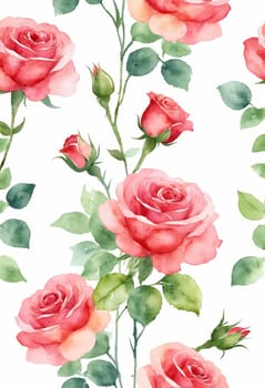 Watercolor bouquet of roses. Hand painted illustration isolated on white background.