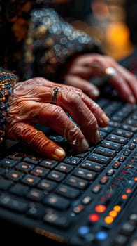 Fingers typing on a braille reader, showcasing accessibility and communication.