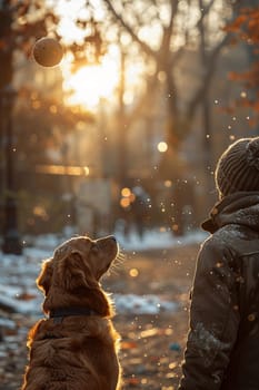 Dog fetching a ball in a park, showcasing playfulness and the bond between pets and owners.