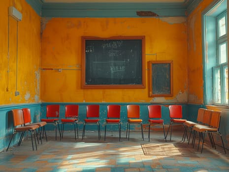 Stock footage of a lively dance performance, bringing cultural expression and movement to life. School classroom with empty chairs and chalkboard, symbolizing education and learning.