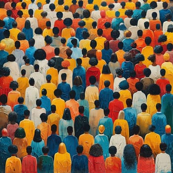 Crowd of diverse people at a festival, showcasing community and human interest.