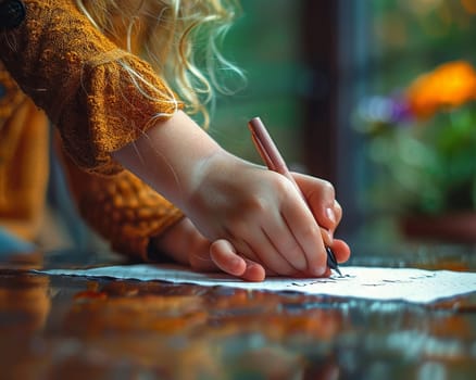 Hand guiding a child's hand in writing, illustrating teaching and guidance.