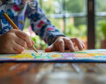 Hand guiding a child's hand in writing, illustrating teaching and guidance.