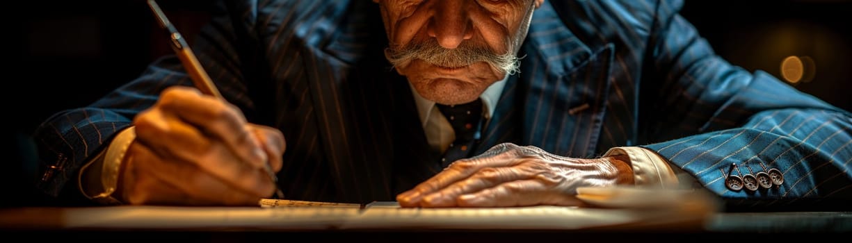 Calligrapher practicing elegant lettering, symbolizing the beauty and art of handwriting