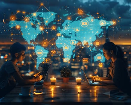 People connecting across the globe through digital devices, showcasing the power of technology.