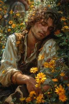 Vagabond resting in a meadow, the whispers of the earth lulling them into dreams.