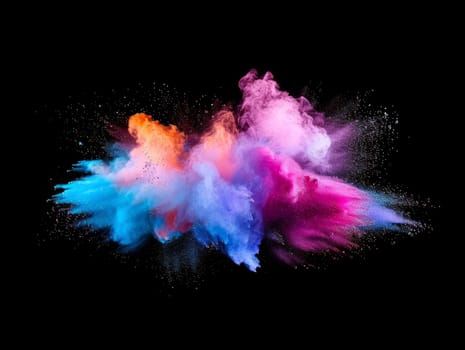 HOli Decorative Dye Splash, color powder explosion. Abstract colorful rainbow background with color splashes. ai generated
