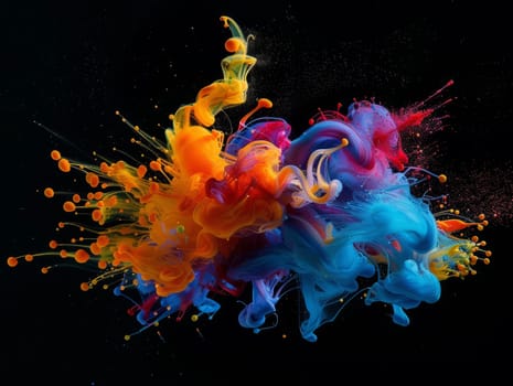 HOli Decorative Dye Splash, color powder explosion. Abstract colorful rainbow background with color splashes. ai generated