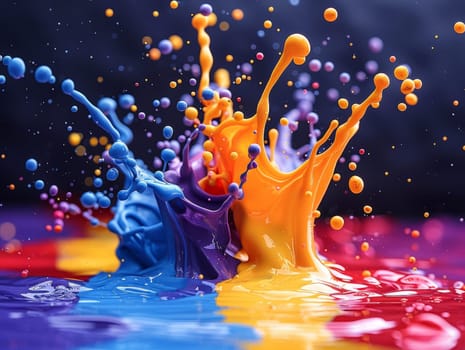 HOli Decorative Dye Splash, color powder explosion. Abstract colorful rainbow background with color splashes. ai generated