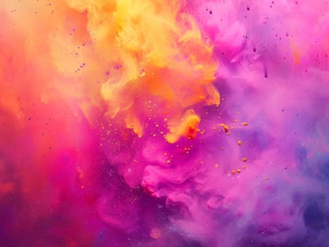 HOli Decorative Dye Splash, color powder explosion. Abstract colorful rainbow background with color splashes. ai generated