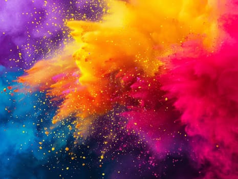 HOli Decorative Dye Splash, color powder explosion. Abstract colorful rainbow background with color splashes. ai generated