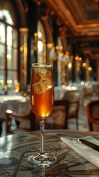 Bellini in a chic Venetian cafe, capturing the elegance and style of Italy's floating city.
