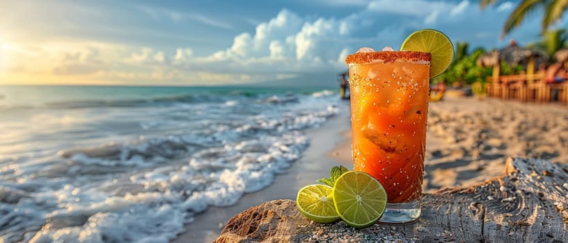 Michelada at a beachfront Mexican cantina, the sound of waves mixing with vibrant conversations.