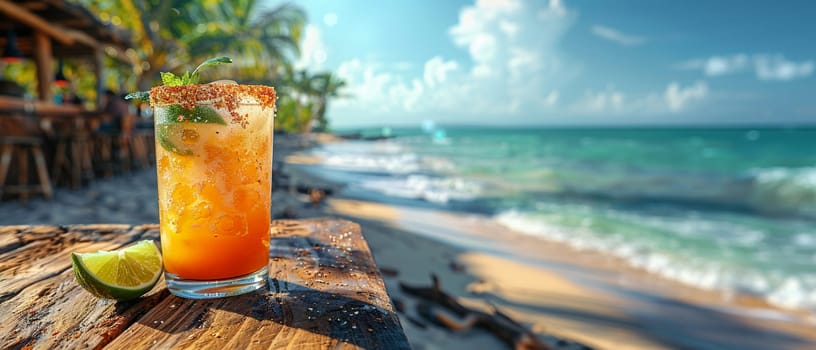 Michelada at a beachfront Mexican cantina, the sound of waves mixing with vibrant conversations.