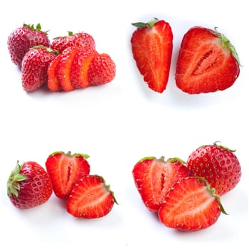 Collage of strawberries