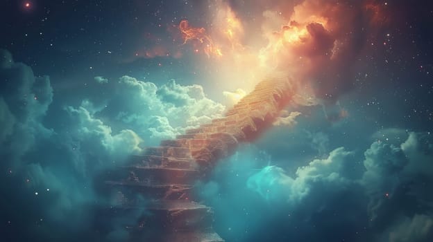 Stairway to paradise in a spiritual concept. Abstract Background.