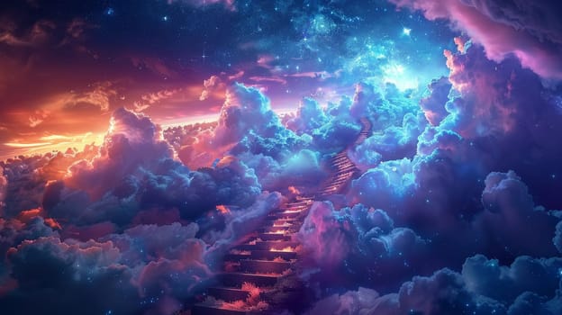 Stairway to paradise in a spiritual concept. Abstract Background.