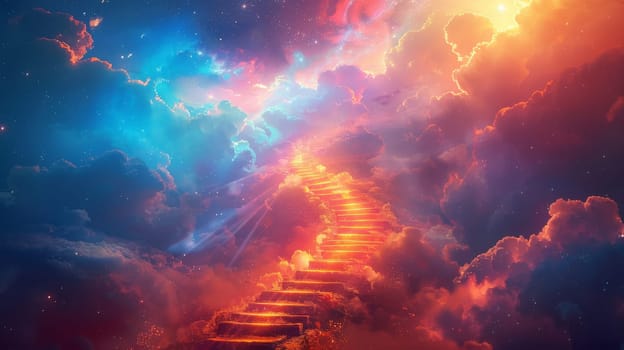 Stairway to paradise in a spiritual concept. Abstract Background.