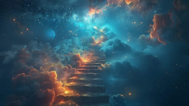 Stairway to paradise in a spiritual concept. Abstract Background.