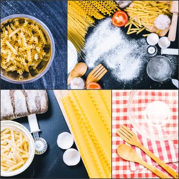 Beautiful pasta collage
