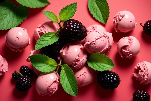 pink sweet cold mulberry ice cream .