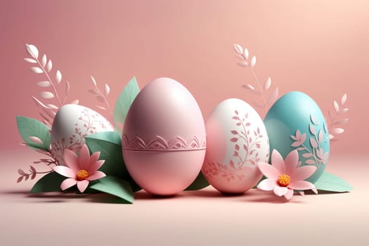 Easter greeting card, colorful Easter eggs .