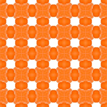 Organic tile. Orange lovely boho chic summer design. Textile ready interesting print, swimwear fabric, wallpaper, wrapping. Trendy organic green border.