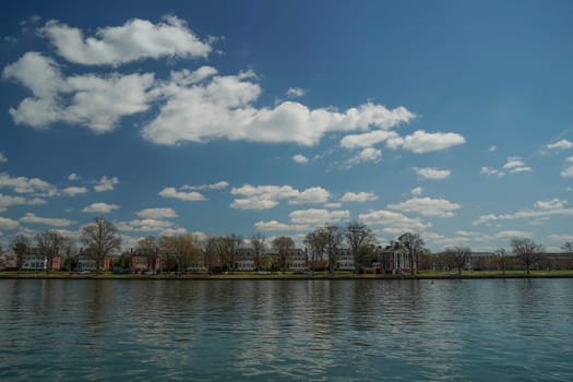 view from a cruise on potomac river washignton dc on riverboat water taxi