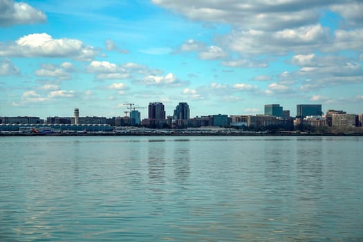 airport view from a cruise on potomac river washignton dc on riverboat water taxi