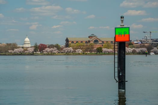 the capitol view from a cruise on potomac river washignton dc on riverboat water taxi