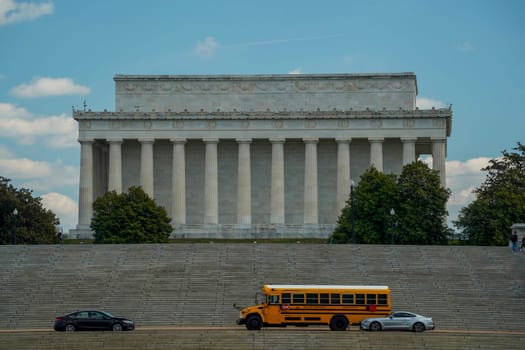 Lincoln memorial view from a cruise on potomac river washignton dc on riverboat water taxi