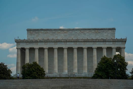 Lincoln memorial view from a cruise on potomac river washignton dc on riverboat water taxi