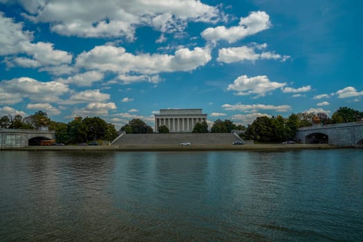 georgetown view from a cruise on potomac river washignton dc on riverboat water taxi