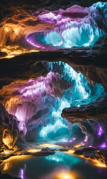 Glowing Caverns. An underground wonderland, a cavern adorned with luminescent crystals. Their soft glow reveals winding tunnels, reflecting pools, and the promise of hidden treasures.