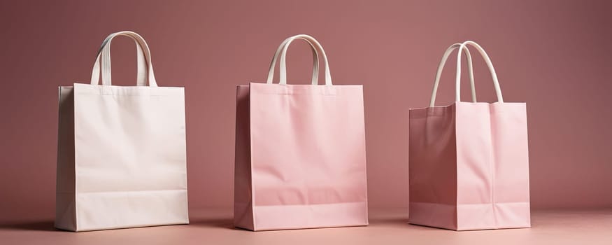 Shopping bag on backdrop with studio lighting, shopping advertisement and product placement