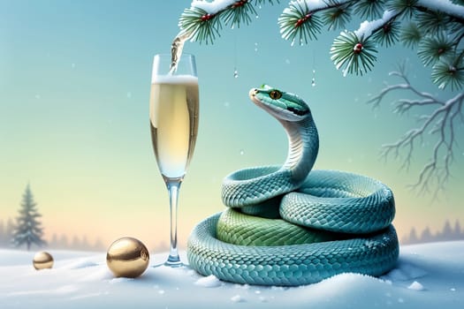 New Year greeting card with New Year balls .