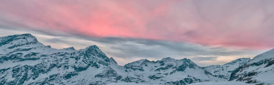 Alps huge panorama Monte Bianco wonderful sunset