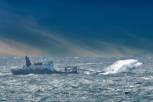 Ship in the storm tempest