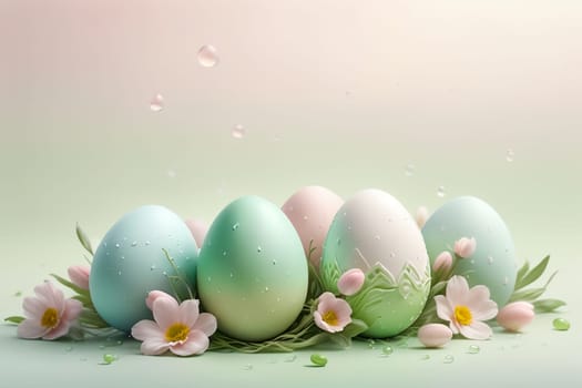 Easter greeting card, colorful Easter eggs .